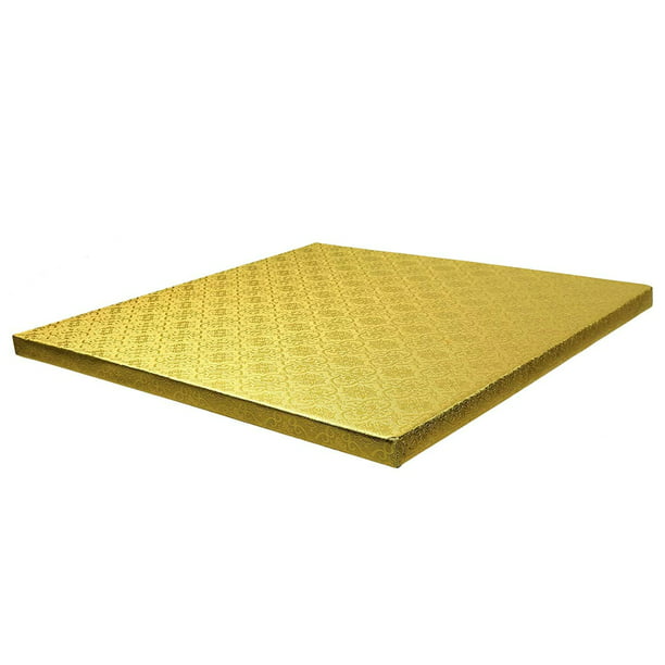 1/2" Thick O'Creme Quarter Size Rectangular Gold Foil Cake Board
